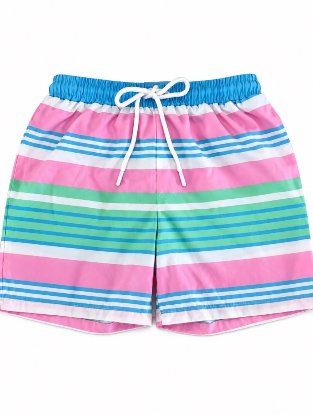Classic Whimsy Boys Pastel Stripe Swim Trunks Pink Green Blue Size 6